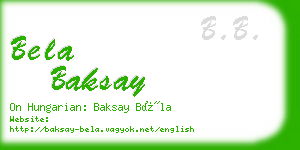 bela baksay business card